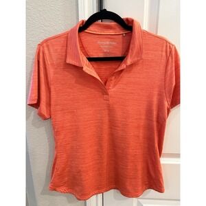 Tommy Bahama Women's Coral Polo Shirt Short Sleeve Island Zone Size L.